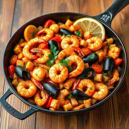 Spicy Creole Seafood Skillet - New Mix Seafood Recipe